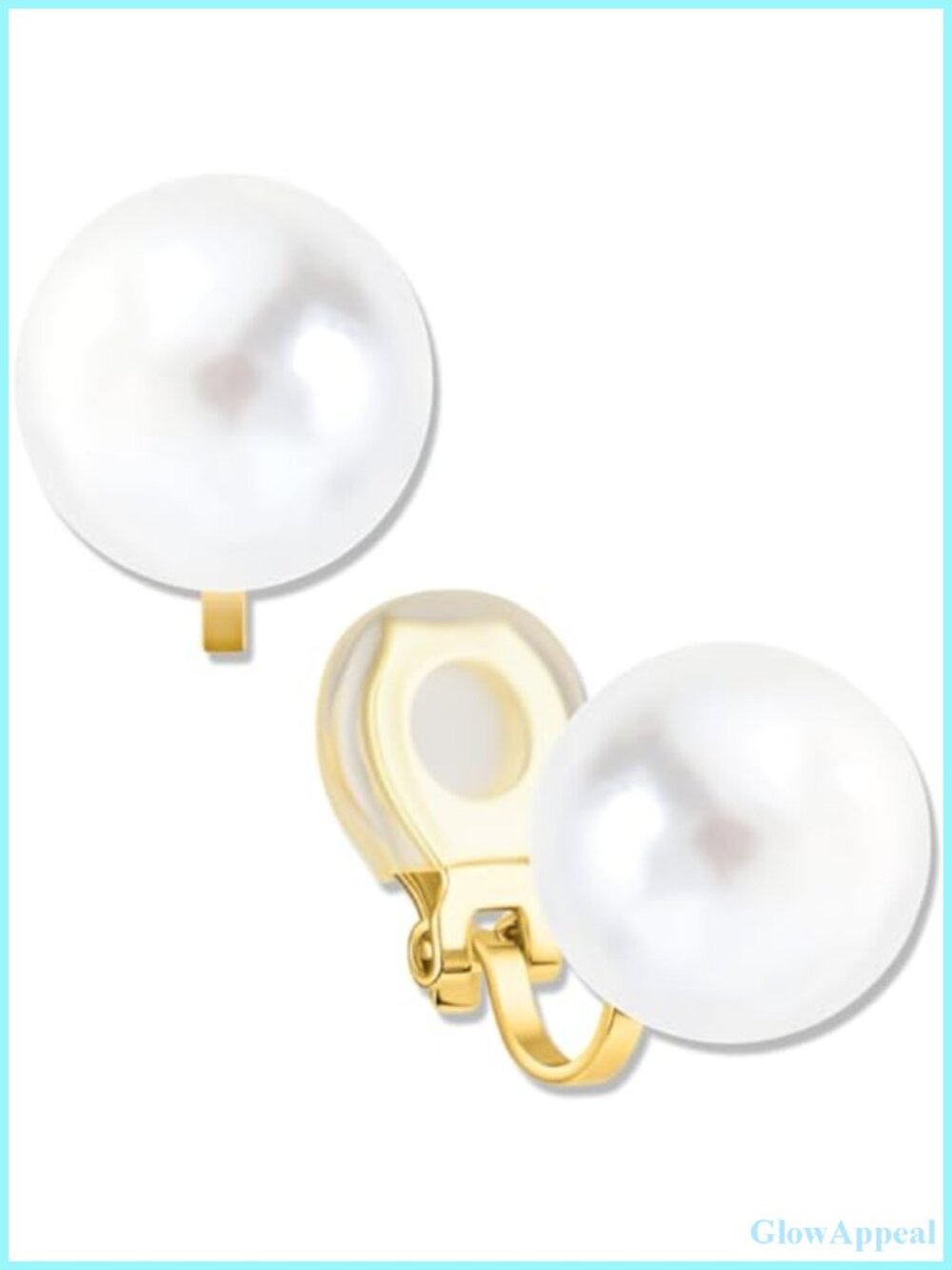 Oversized Faux Pearl Clip On Earrings Women Large Clip-Ons